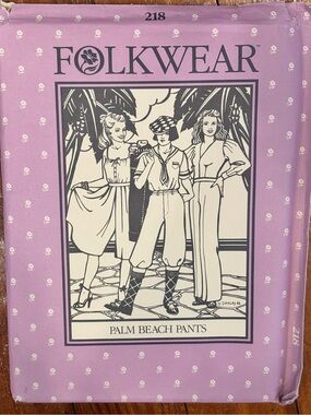 Vintage FOLKWEAR Palm Beach Pants Sewing Pattern #218